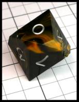 Dice : Dice - DM Collection - Gamescience D10 Brown with Orange Swirl and Silver Numerals - JA Collection Apr 2024